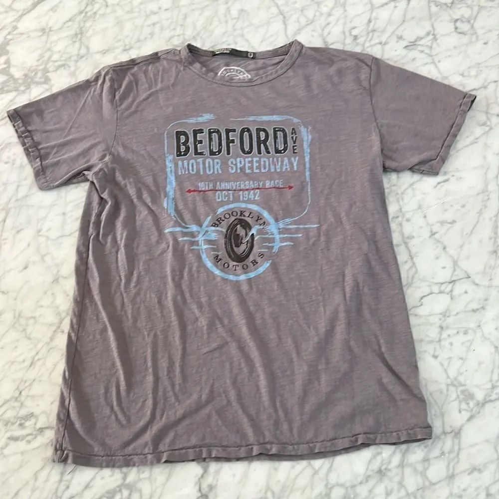 Brooklyn Motors Single Stitch Grey Motorcyle Vintage Feel Shirt Size L